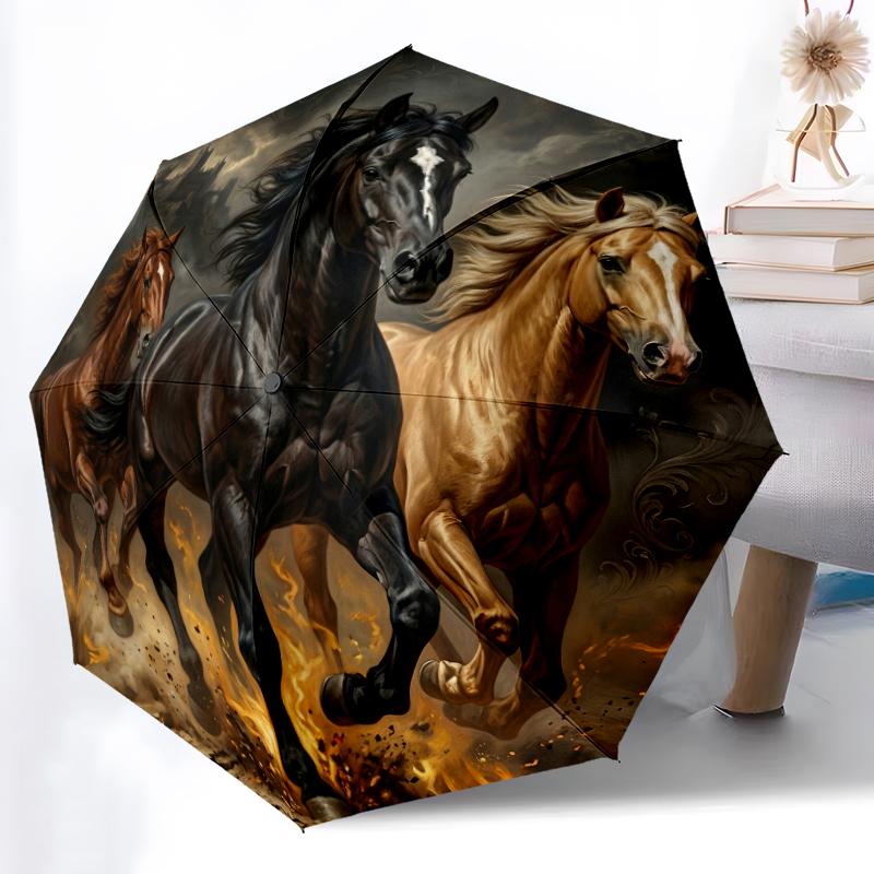 1pc Sturdy 8-Bone Auto Umbrella, Mythic Cosmic Stallion Umbrella, Digital Printed, Foldable Umbrella for On-the-Go Outdoor Use
1pc Sturdy 8-Bone Auto Umbrella, Mythic Cosmic Stallion Umbrella, Digital Printed, Foldable Umbrella for On-the-Go Outdoor Use
