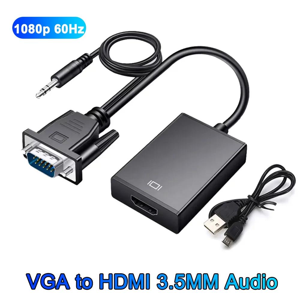 HD 1080P VGA to HDMI Converter VGA Adapter with 3.5mm Audio Video Cable VGA Input HDMI Output for Computer Laptop TV Projector чорний
HD 1080P VGA to HDMI Converter VGA Adapter with 3.5mm Audio Video Cable VGA Input HDMI Output for Computer Laptop TV Projector чорний