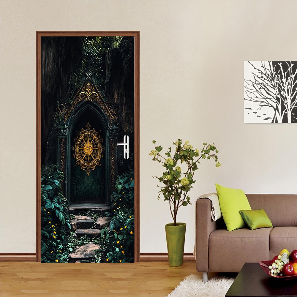 1pcs Self Adhesive Removable Vinyl Door Stickers Mysterious Forest Vintage Carved Door Stickers Gothic Gold Sun Totem Entrance D (as the picture,77x200cm)
1pcs Self Adhesive Removable Vinyl Door Stickers Mysterious Forest Vintage Carved Door Stickers Gothic Gold Sun Totem Entrance D (as the picture,77x200cm)