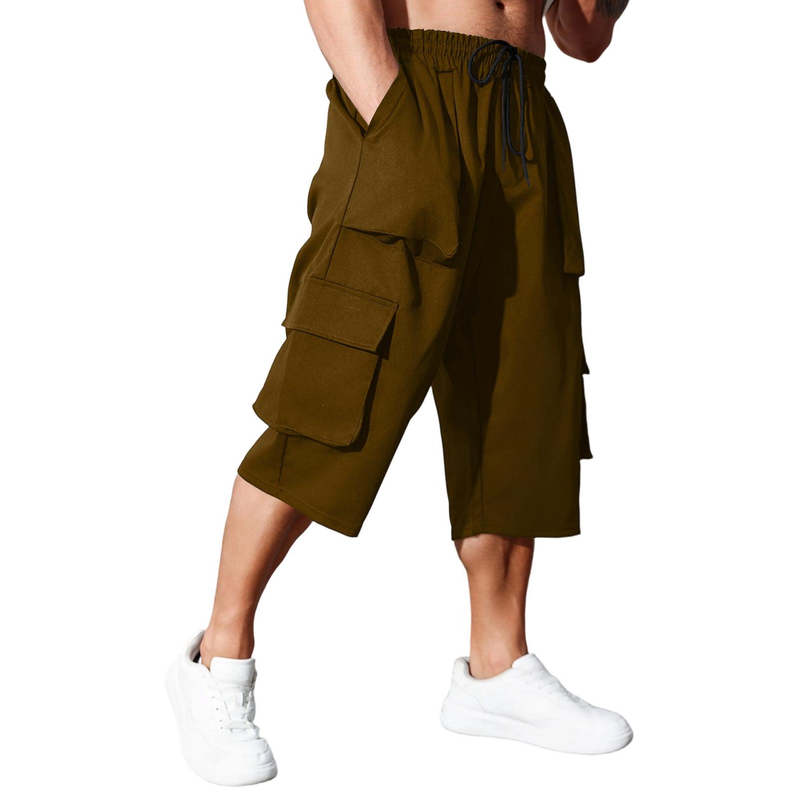 Mens Loose Fit Cargo Capri Shorts With Drawstring Waist Multiple Pockets Casual Knee Length Pants For Outdoor Activities XXXL коричневый
Mens Loose Fit Cargo Capri Shorts With Drawstring Waist Multiple Pockets Casual Knee Length Pants For Outdoor Activities XXXL коричневый