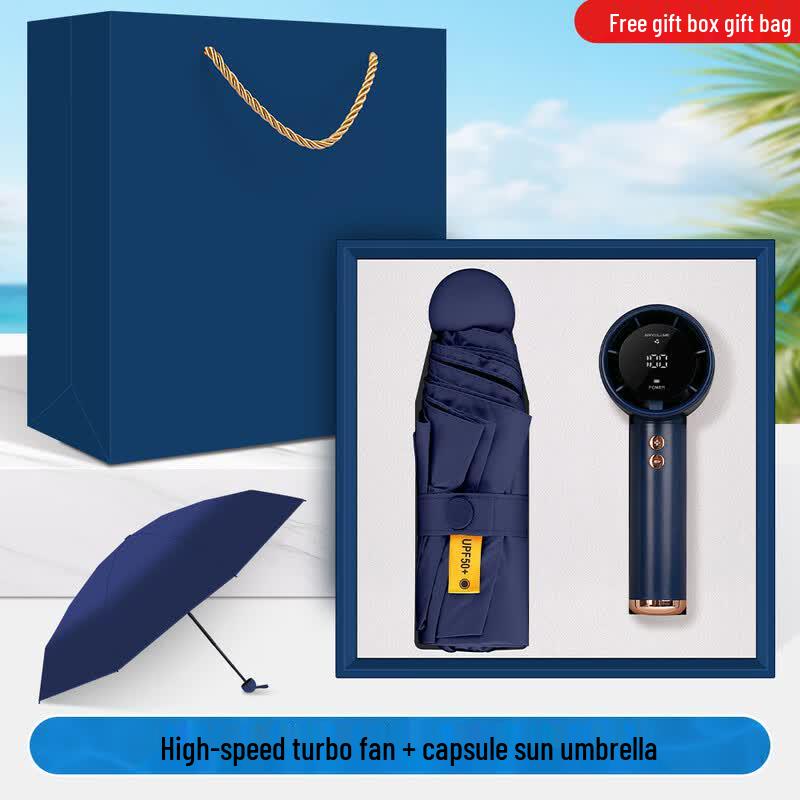 Summer Business Gift Set: Handheld Turbo Fan & Capsule Umbrella
Summer Business Gift Set: Handheld Turbo Fan & Capsule Umbrella