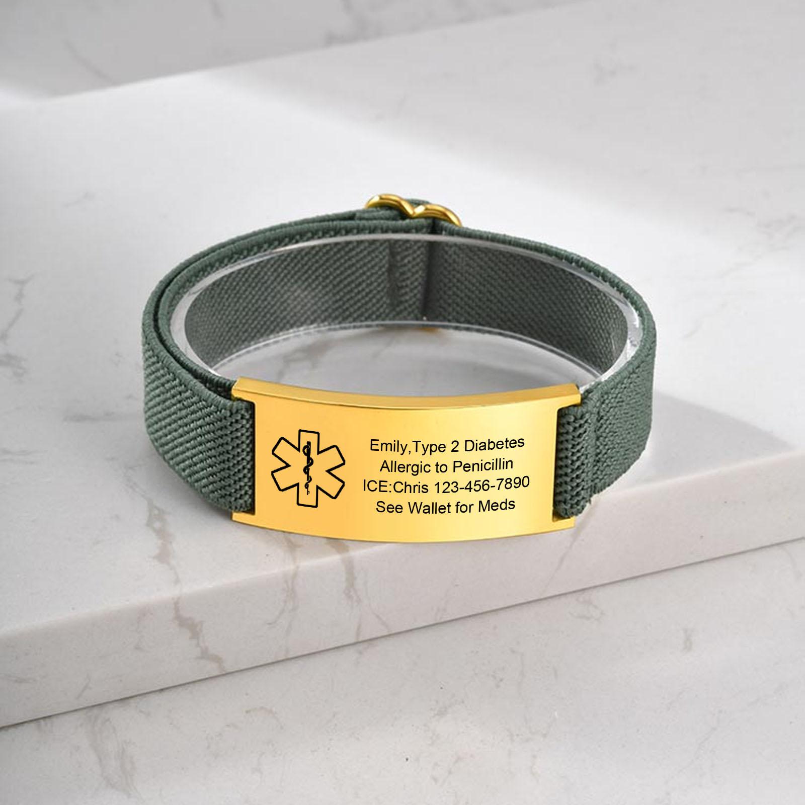 Medical Alert Bracelet for Men Women,Personalized Stainless Steel Elastic Strap Wristband,Gifts for Family Grandparents Patient 23CM
Medical Alert Bracelet for Men Women,Personalized Stainless Steel Elastic Strap Wristband,Gifts for Family Grandparents Patient 23CM
