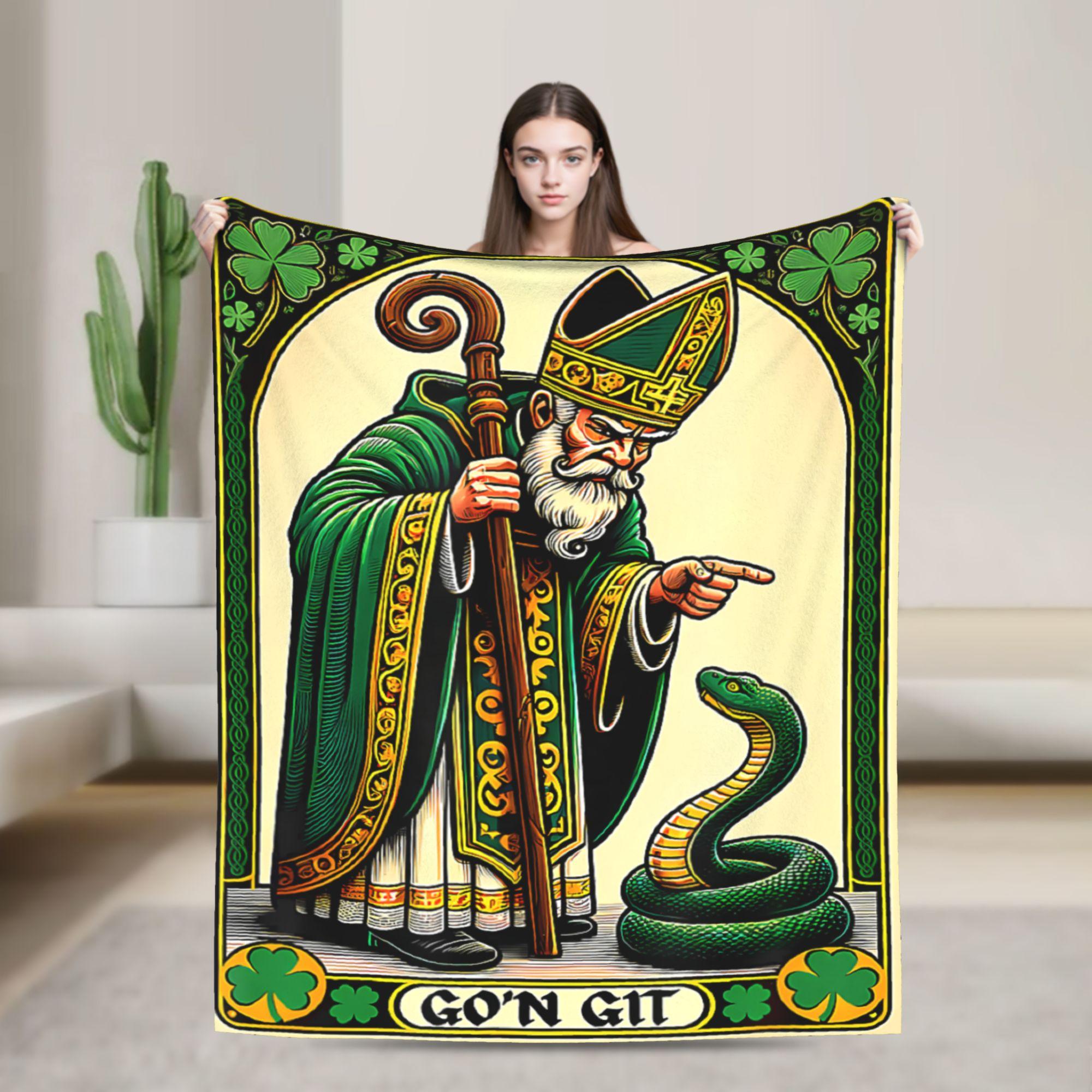 St Patrick Snake Gon Git Card Saint Pattys Flannel Blanket Autumn Warm Throw Blanket for Living Room Bedspread Sofa Bed Cover 75x100cm (30x40inch)
St Patrick Snake Gon Git Card Saint Pattys Flannel Blanket Autumn Warm Throw Blanket for Living Room Bedspread Sofa Bed Cover 75x100cm (30x40inch)