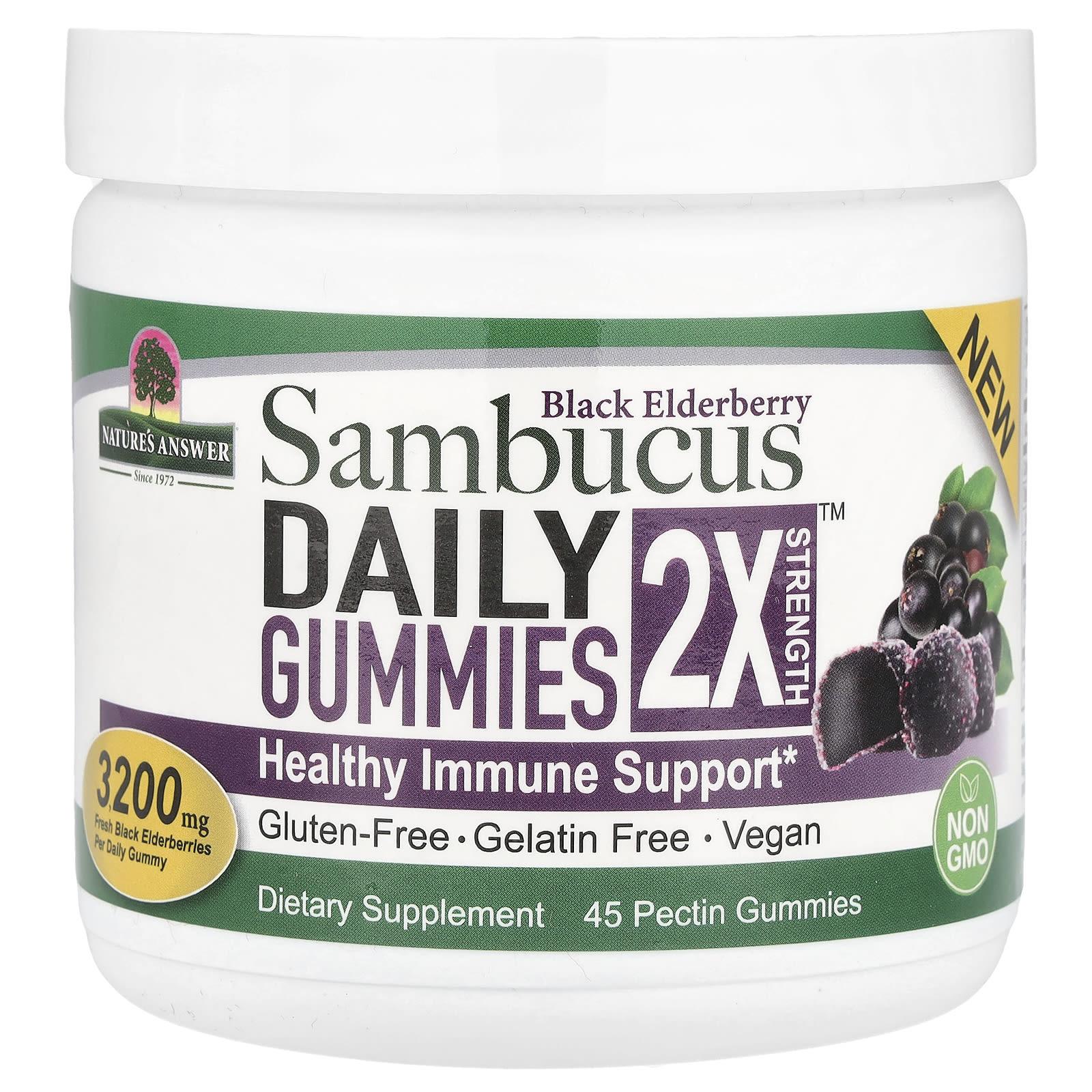 Nature S Answer, Black Elderberry Sambucus Daily Gummies, Double Strength, 3,200 Mg, Pectin Gummies 45
Nature S Answer, Black Elderberry Sambucus Daily Gummies, Double Strength, 3,200 Mg, Pectin Gummies 45