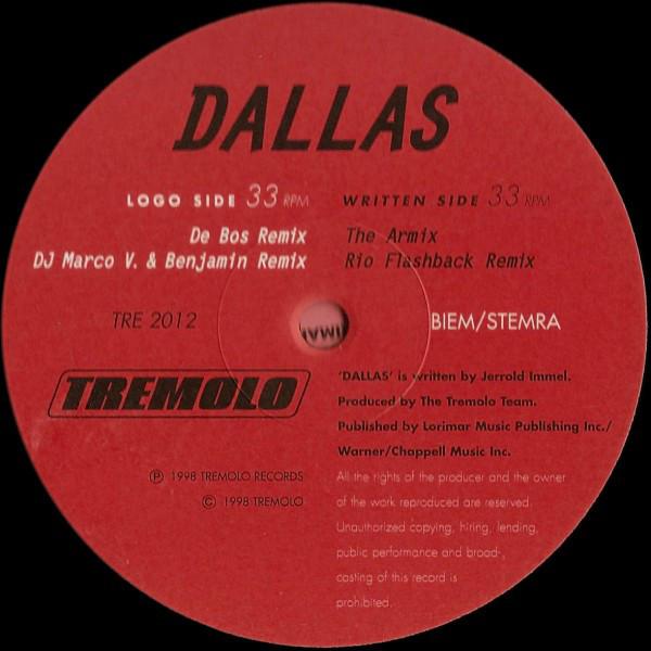 12inch Record J.R. S REVENGE - Dallas TRE2012 Tremolo 1998 Netherland Dance & Electronica Used
12inch Record J.R. S REVENGE - Dallas TRE2012 Tremolo 1998 Netherland Dance & Electronica Used