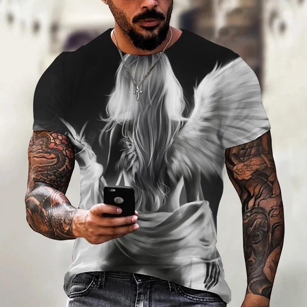 Kaus lengan pendek pria, baju kaos ukuran besar lengan pendek longgar kasual толстовка cetak Angel 3D Vintage
Kaus lengan pendek pria, baju kaos ukuran besar lengan pendek longgar kasual толстовка cetak Angel 3D Vintage