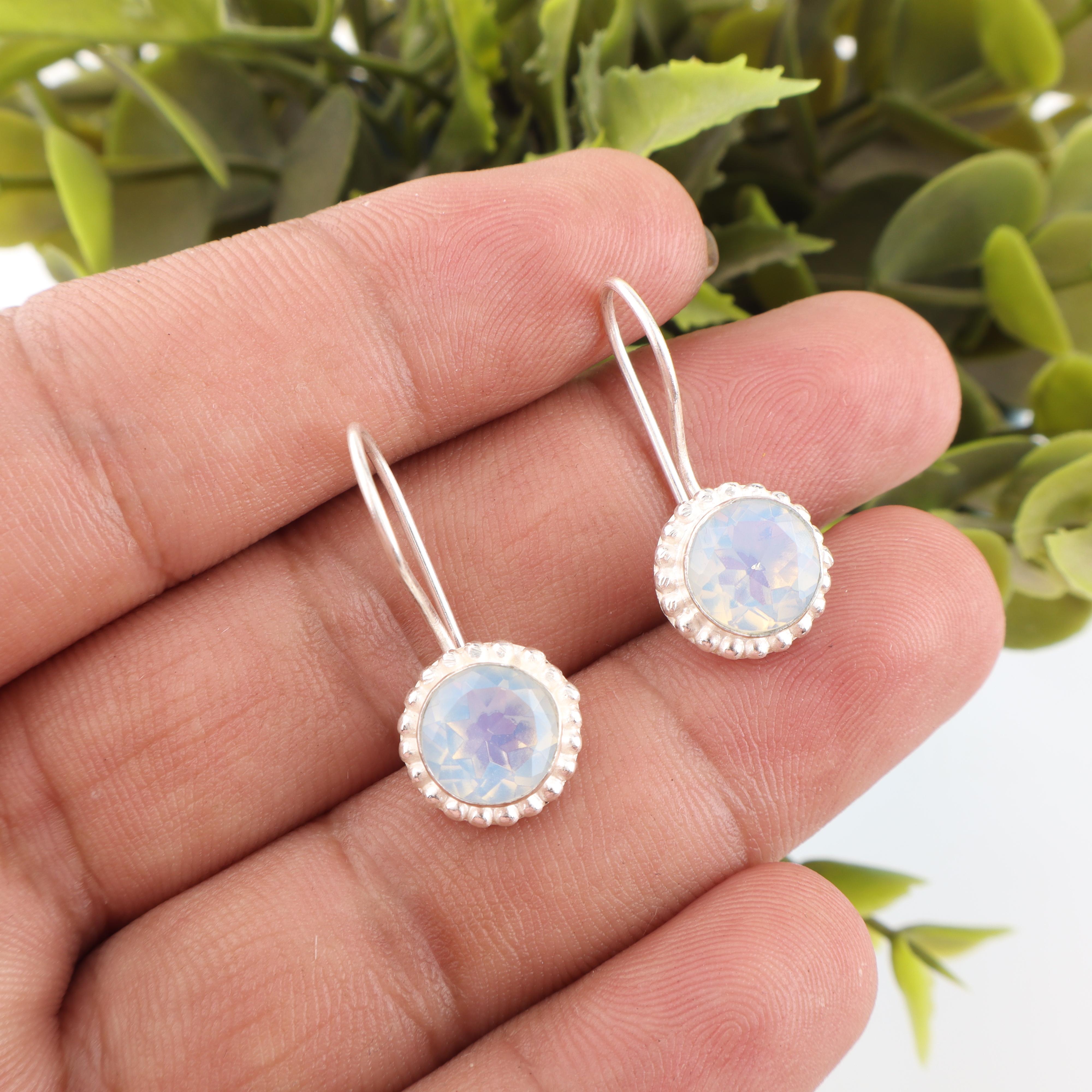 Milky Opal Handmade Latest Design Jewelry Earrings, 925 Solid Sterling Silver Gemstone Bohemian Earrings, Gift For Mother 0.93 inches
Milky Opal Handmade Latest Design Jewelry Earrings, 925 Solid Sterling Silver Gemstone Bohemian Earrings, Gift For Mother 0.93 inches