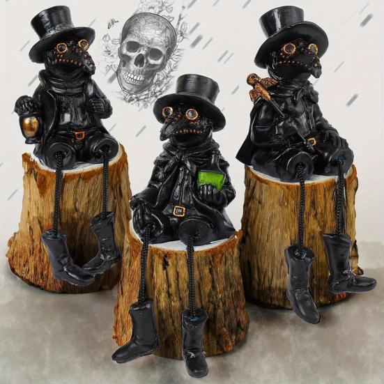 3 Pcs Plague Doctor Figurines Gothic Resin Doctor Ornaments with Bird Beak Masque Collectible Sitting Plague Doctor Statues for Halloween Decor 3pcs
3 Pcs Plague Doctor Figurines Gothic Resin Doctor Ornaments with Bird Beak Masque Collectible Sitting Plague Doctor Statues for Halloween Decor 3pcs