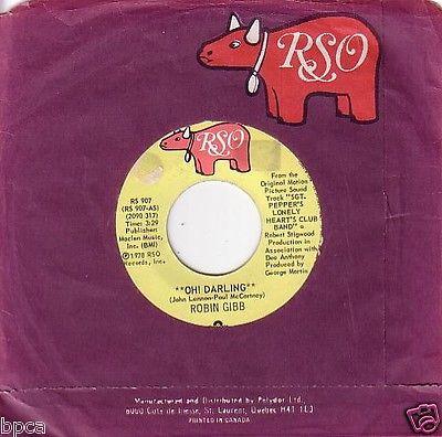 7inch Record ROBIN GIBB Oh Darling RS907 RSO 1978 Canada Rock Used
7inch Record ROBIN GIBB Oh Darling RS907 RSO 1978 Canada Rock Used