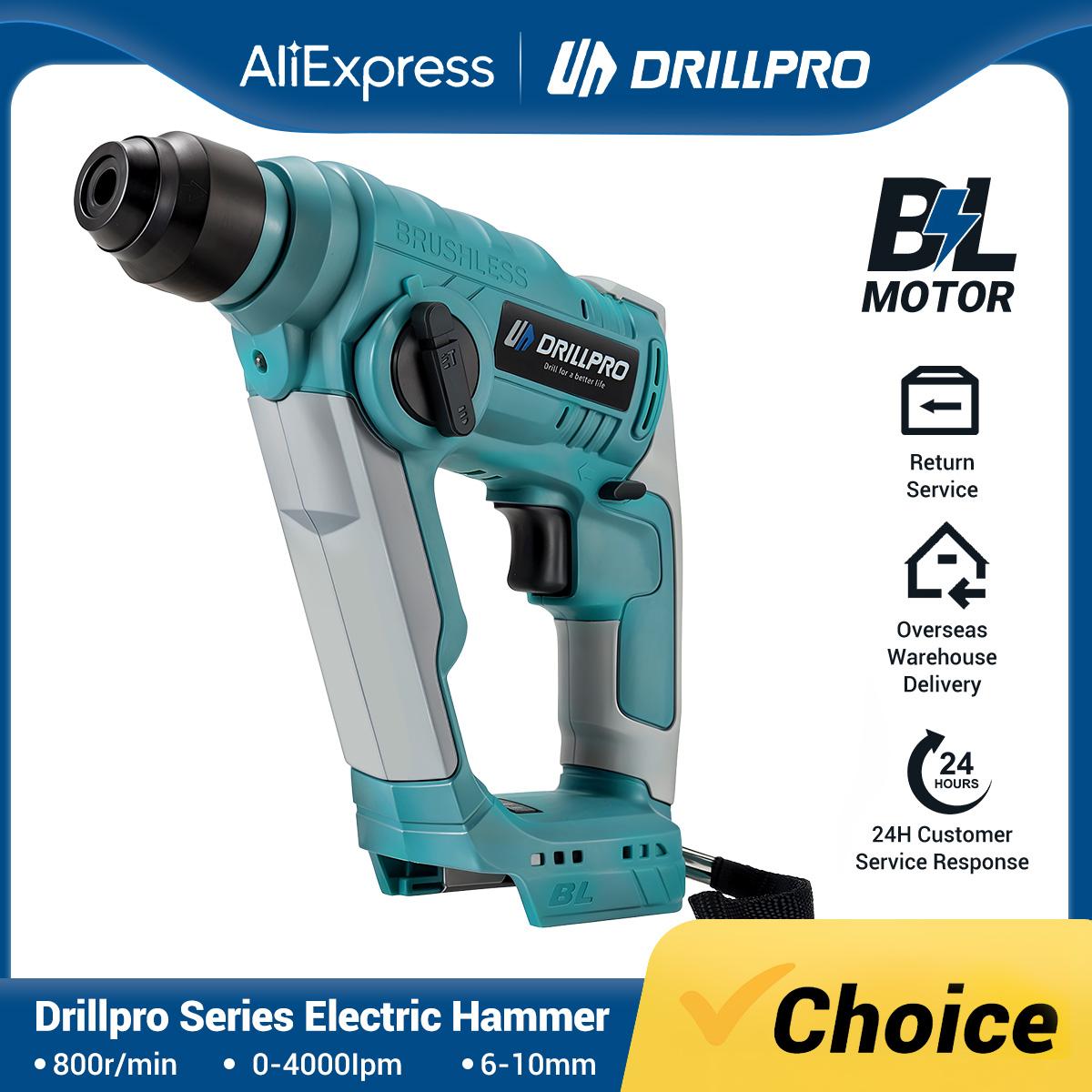 Бесщеточный электрический молоток Drillpro 800 об/мин 0-4000 л/мин Частота удара 6-10 мм Диаметр сверления Светодиодная подсветка Двухрежимный инструмент
Бесщеточный электрический молоток Drillpro 800 об/мин 0-4000 л/мин Частота удара 6-10 мм Диаметр сверления Светодиодная подсветка Двухрежимный инструмент