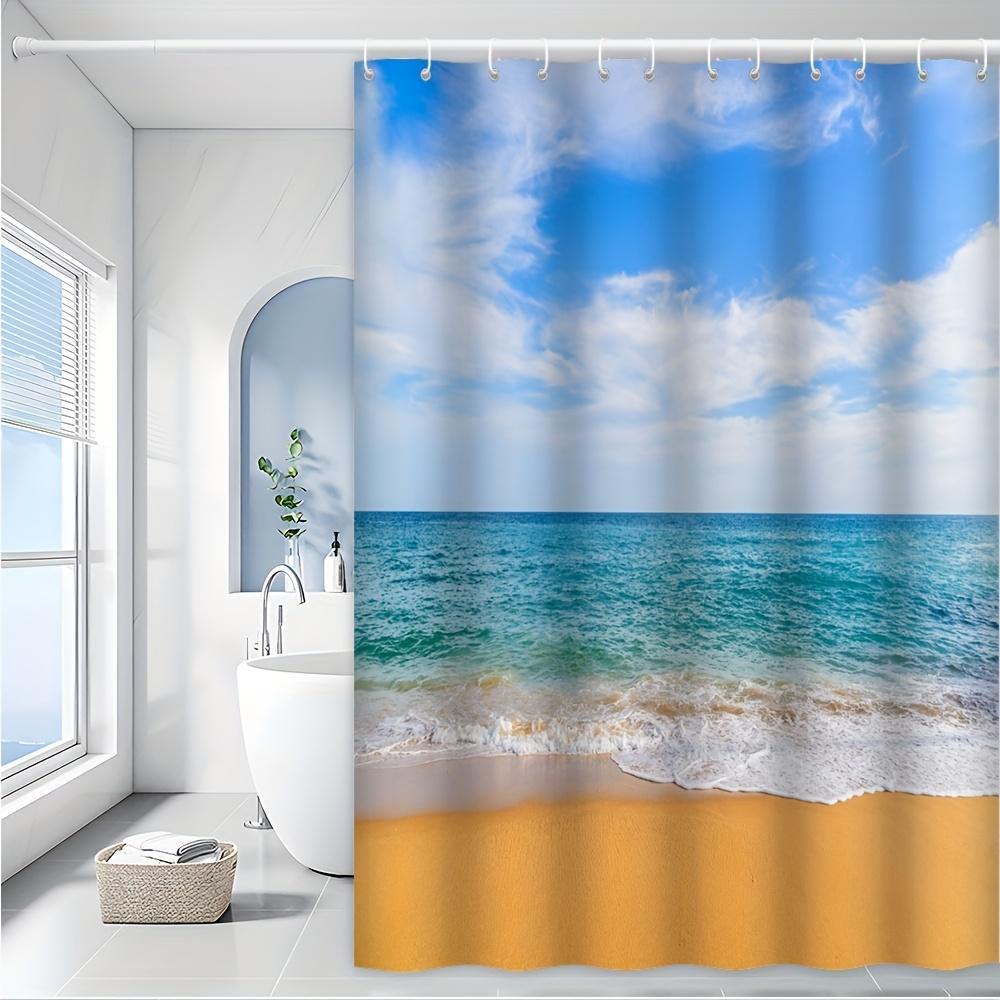 Tropical Beach Shower Curtain - Serene Ocean, Sandy Shore & Blue Sky Theme For Bathroom Decor, Adds Relaxing Coastal Vibes W60H190(CM)-1 Pcs
Tropical Beach Shower Curtain - Serene Ocean, Sandy Shore & Blue Sky Theme For Bathroom Decor, Adds Relaxing Coastal Vibes W60H190(CM)-1 Pcs