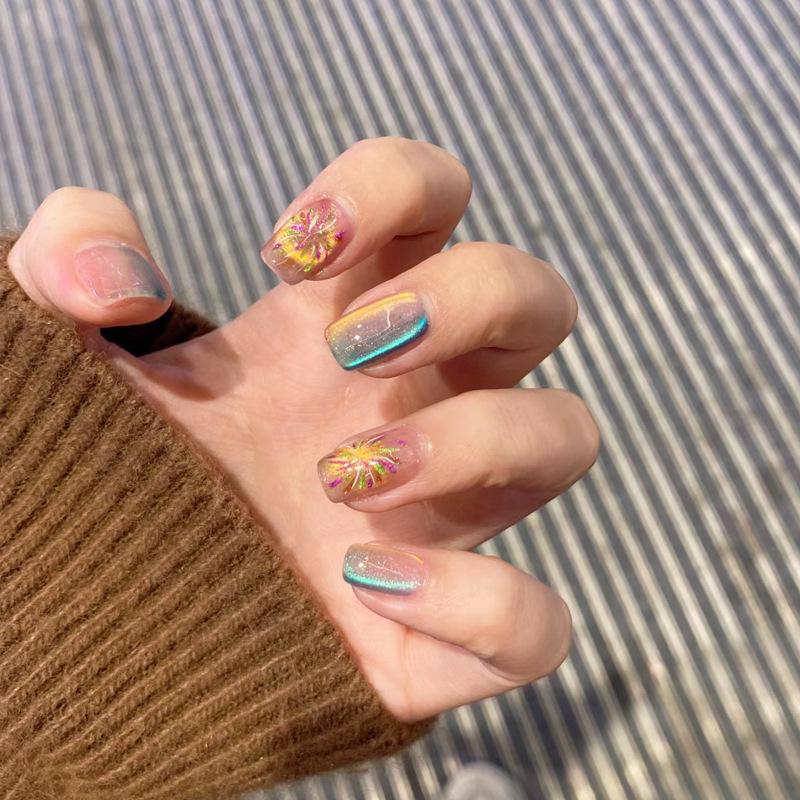 Handmade Wearable Cat Eye Fireworks Bloom Nail Art Stickers - Removable and Finished Pieces Phototherapy Gel
Handmade Wearable Cat Eye Fireworks Bloom Nail Art Stickers - Removable and Finished Pieces Phototherapy Gel