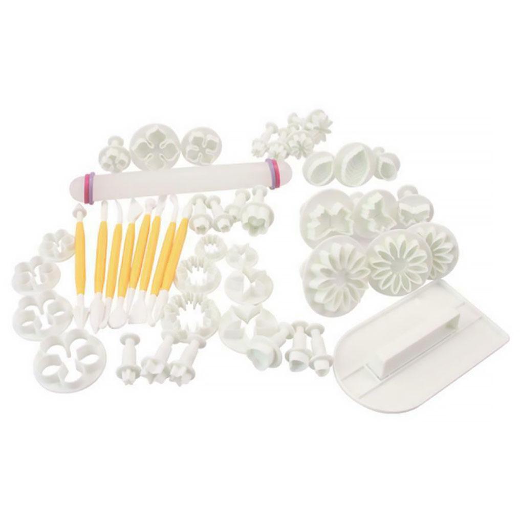 49 Pcs/set Cake Fondant Mold Set Cake Decorating Sugar Icing Plastic Mould Scraper Sculpture Tools Kit
49 Pcs/set Cake Fondant Mold Set Cake Decorating Sugar Icing Plastic Mould Scraper Sculpture Tools Kit