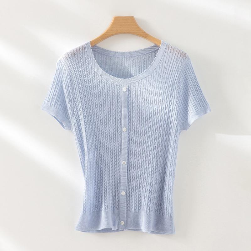 Silk collar twisted flower fake cardigan knitted sweater top women s summer slim and thin simple and versatile base S
Silk collar twisted flower fake cardigan knitted sweater top women s summer slim and thin simple and versatile base S