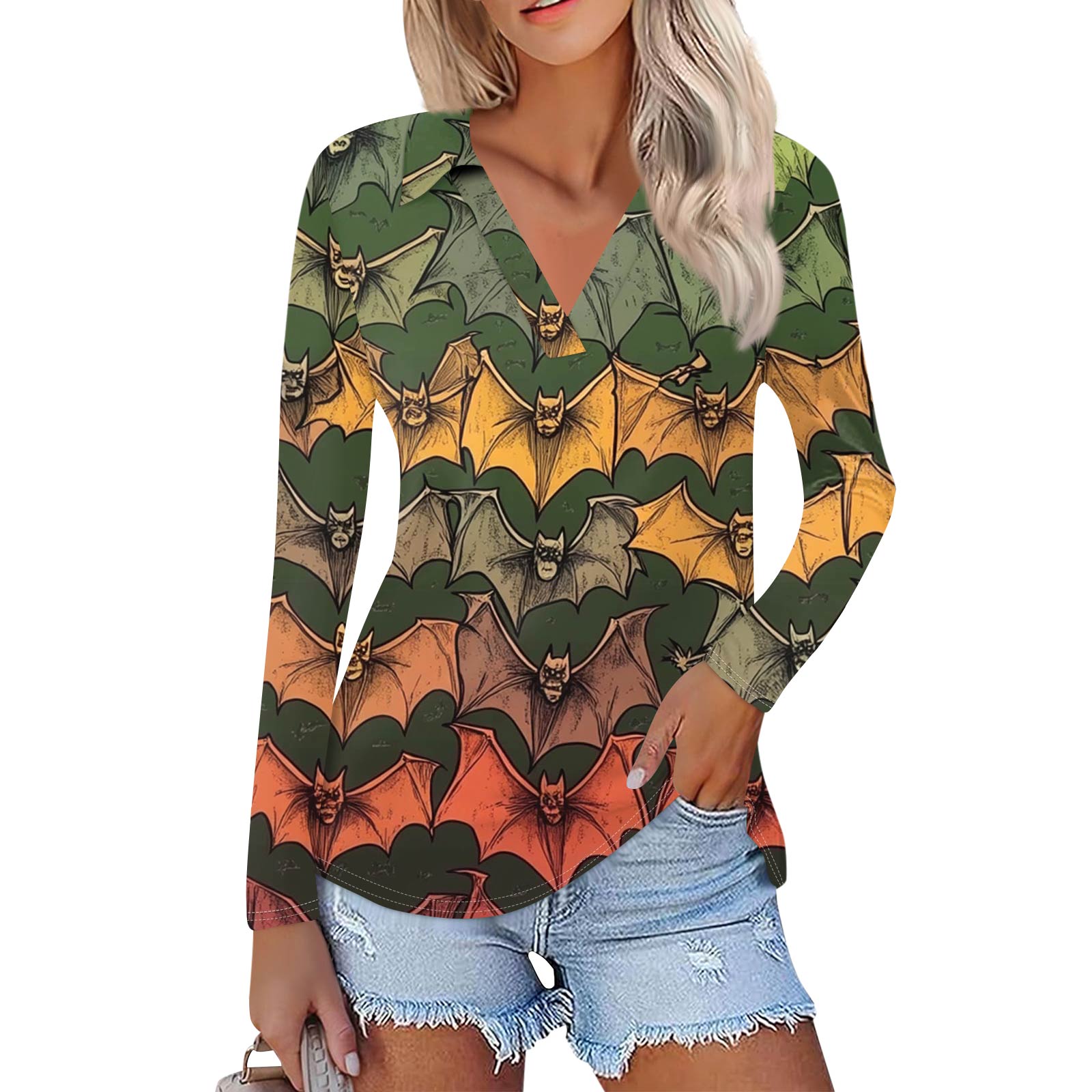 Женская летняя модная повседневная рубашка с v-образным вырезом и длинным рукавом с принтом, топ L
Женская летняя модная повседневная рубашка с v-образным вырезом и длинным рукавом с принтом, топ L