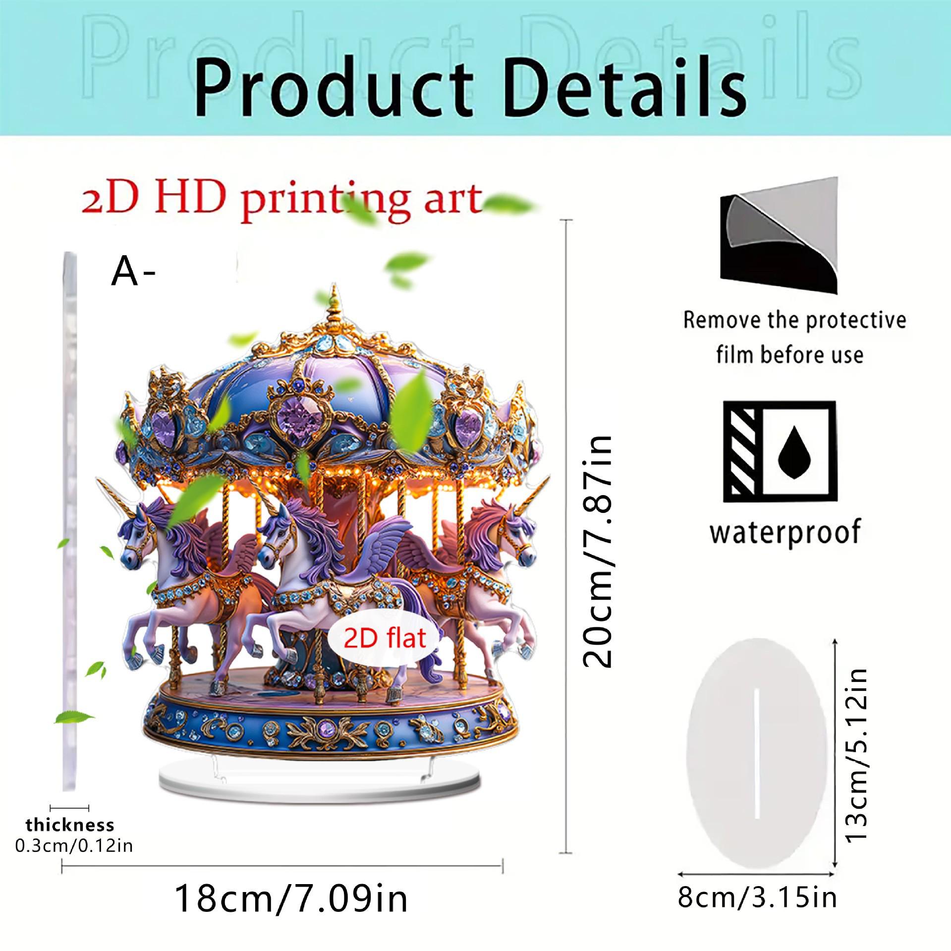 European Dream Carousel Acrylic Festive Desktop Ornament Size as shown
European Dream Carousel Acrylic Festive Desktop Ornament Size as shown