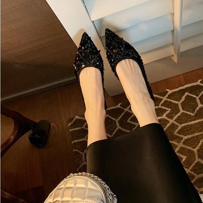 Sheepskin version~ Sparkling sequins exquisite small pointed head light mouth soft sole bow single shoes women s autumn leather flat bottom ladyshoes 35
Sheepskin version~ Sparkling sequins exquisite small pointed head light mouth soft sole bow single shoes women s autumn leather flat bottom ladyshoes 35