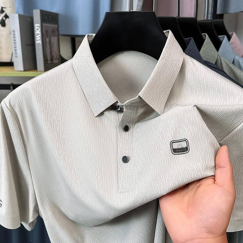 Bark Pattern Jacquard Mulberry Silk Seamless Men S Short-Sleeved T-Shirt Summer Lapel Polo Shirt Half-Sleeved Ice Silk Casual 4XL
Bark Pattern Jacquard Mulberry Silk Seamless Men S Short-Sleeved T-Shirt Summer Lapel Polo Shirt Half-Sleeved Ice Silk Casual 4XL