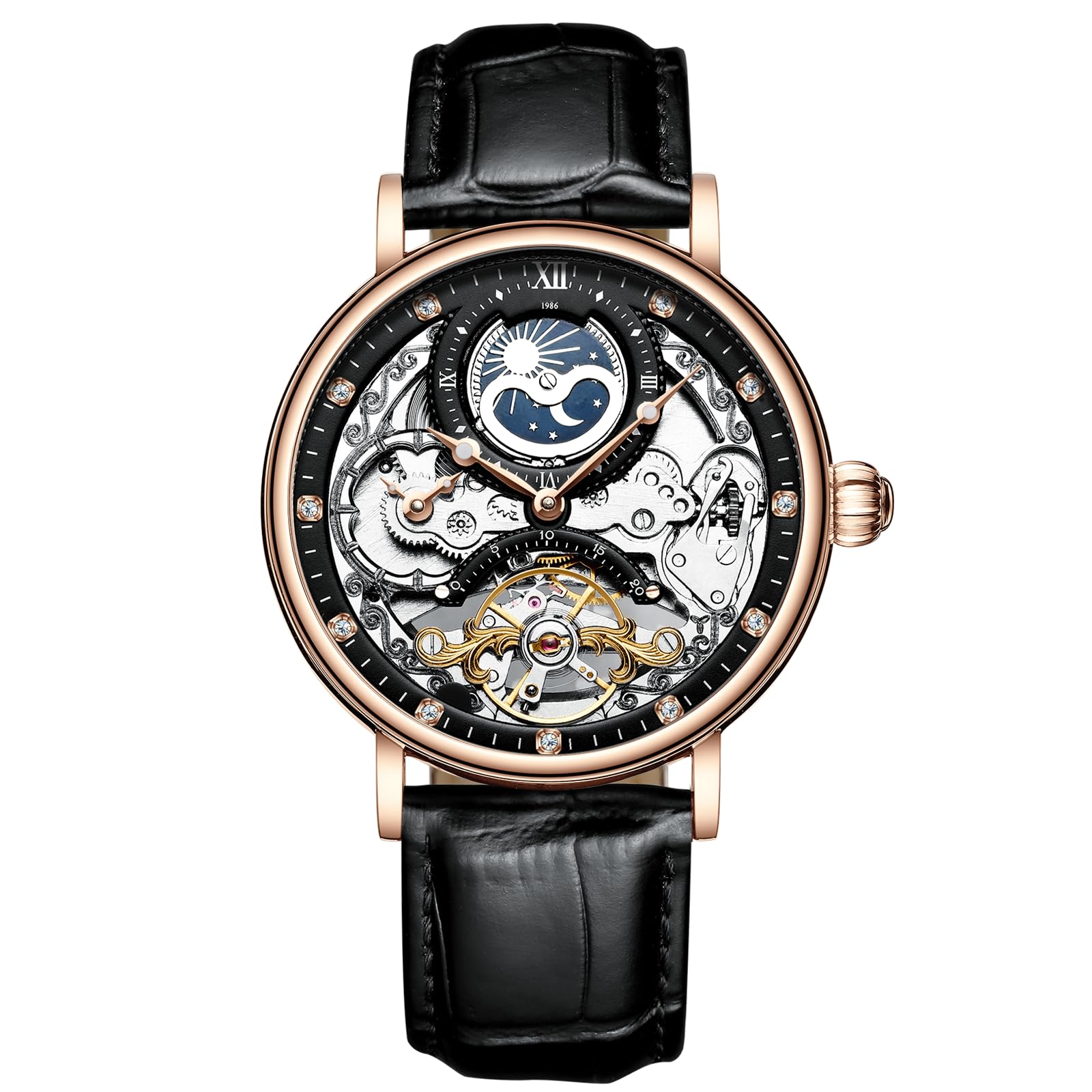 RORIOS Men s Mechanical Watch, Automatic Winding, Waterproof, Openwork Tourbillon, Luminous, Dual Time Display, Multifunctional, Stylish Band, Fashion
RORIOS Men s Mechanical Watch, Automatic Winding, Waterproof, Openwork Tourbillon, Luminous, Dual Time Display, Multifunctional, Stylish Band, Fashion