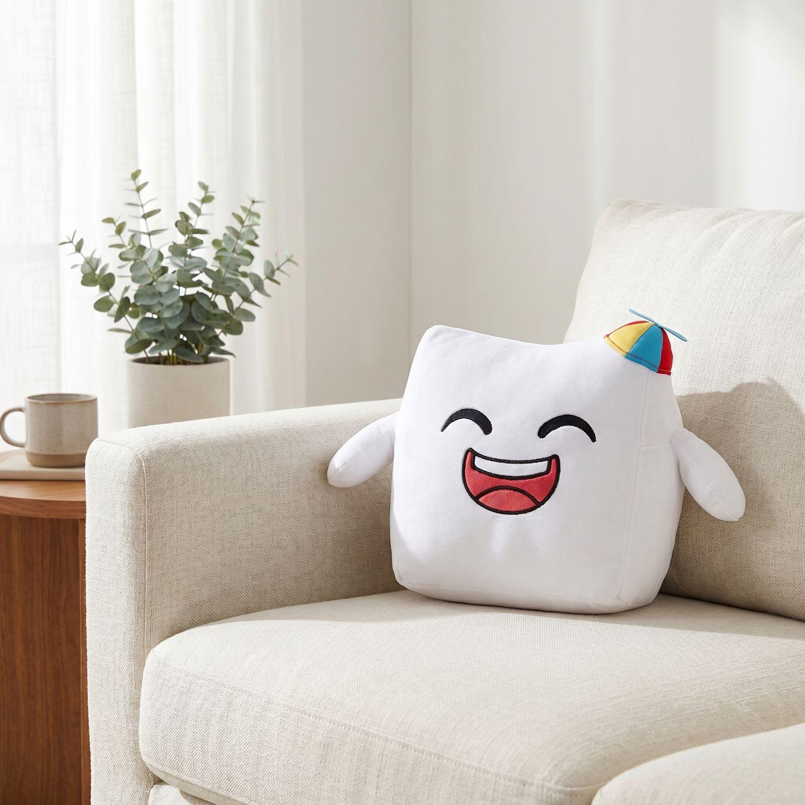 Square Plush Toy Soft Stuffed Doll with Embroidered Smiling Face and Small Fabric Propeller Hat for Kids and Home Decoration One Size
Square Plush Toy Soft Stuffed Doll with Embroidered Smiling Face and Small Fabric Propeller Hat for Kids and Home Decoration One Size