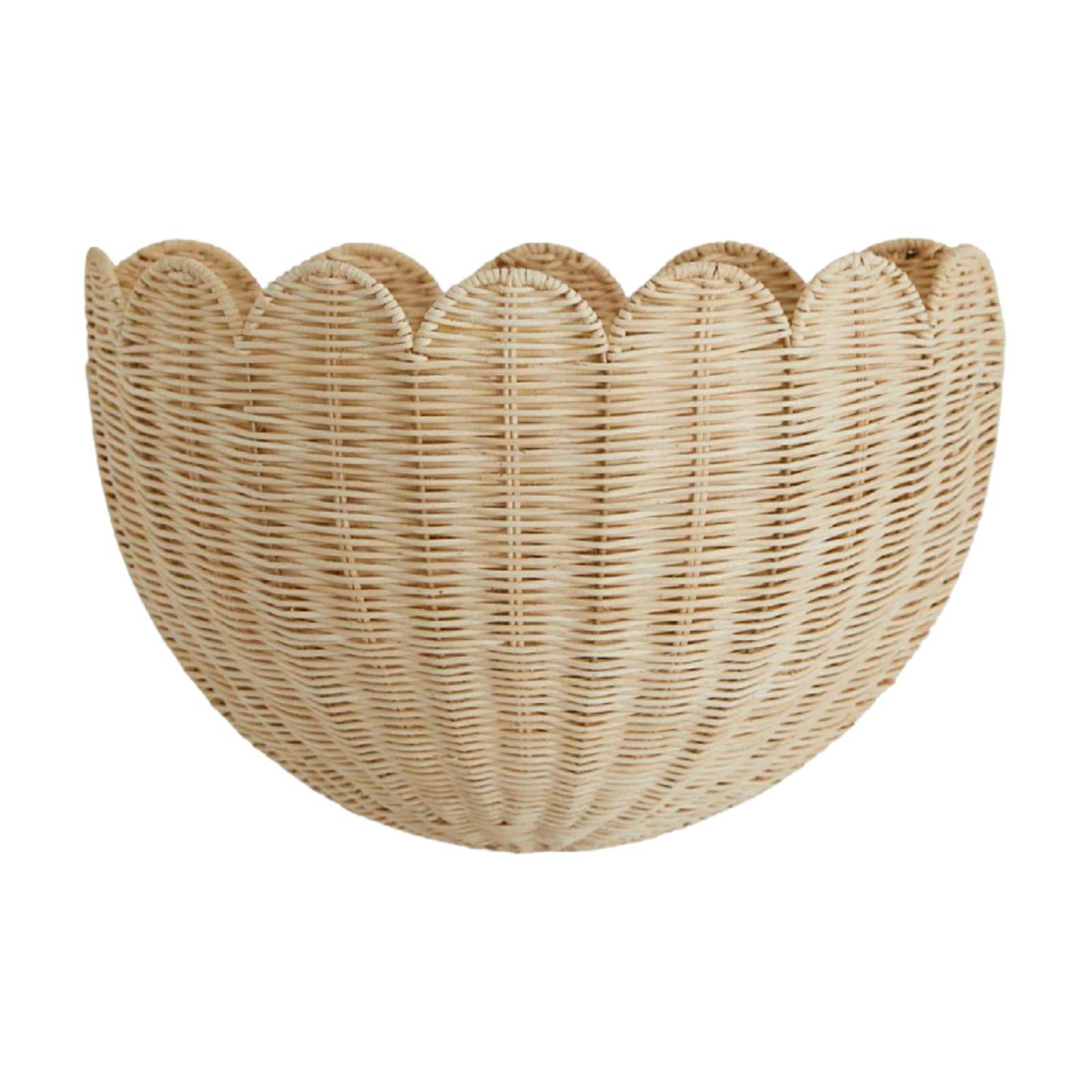 Handwoven Rattan Storage Basket Scalloped Edge Decorative Wicker Basket for Home Organization and Storage
Handwoven Rattan Storage Basket Scalloped Edge Decorative Wicker Basket for Home Organization and Storage