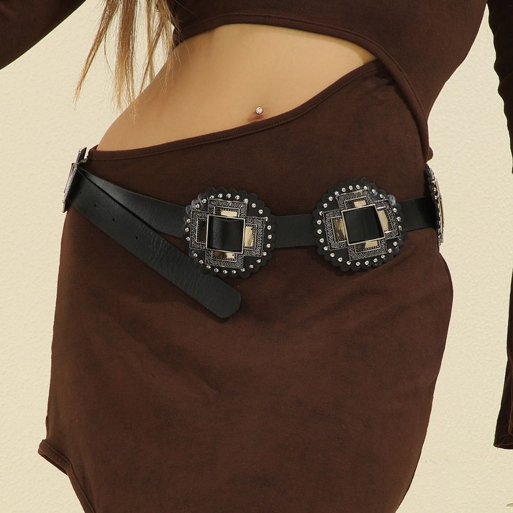 PU Leather Ethnic Style Belt Hollow Western Denim Waist Belt Fashion Y2K Waistband Female/Girls Style 1
PU Leather Ethnic Style Belt Hollow Western Denim Waist Belt Fashion Y2K Waistband Female/Girls Style 1