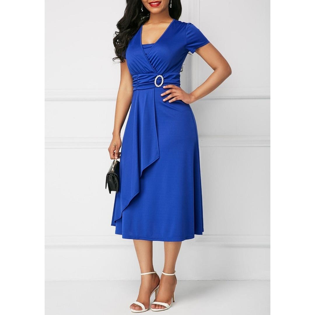 Women s Summer Sexy Asymmetrical High-Low V-Neck Dress - Solid Color High Waist Midi Evening Gown 5XL синій
Women s Summer Sexy Asymmetrical High-Low V-Neck Dress - Solid Color High Waist Midi Evening Gown 5XL синій