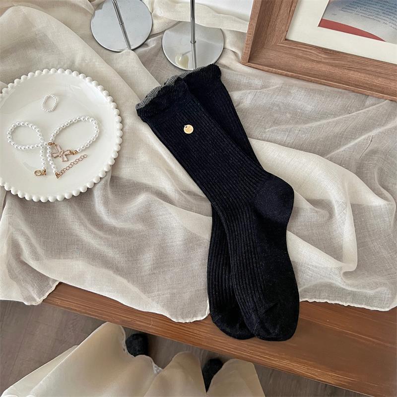 Women s Retro Ruffled Gold Buckle Mid-Calf Crew Socks, Ballet & Japanese Style, Versatile Solid Colors One Size
Women s Retro Ruffled Gold Buckle Mid-Calf Crew Socks, Ballet & Japanese Style, Versatile Solid Colors One Size