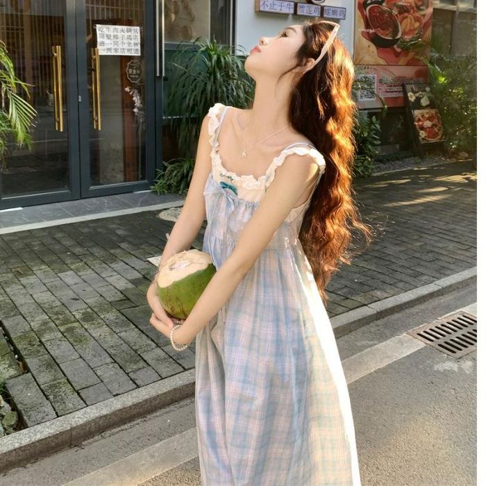Salt girl plaid dress fake two pieces summer temperament suspender skirt schoolgirl sweet a word skirt S
Salt girl plaid dress fake two pieces summer temperament suspender skirt schoolgirl sweet a word skirt S