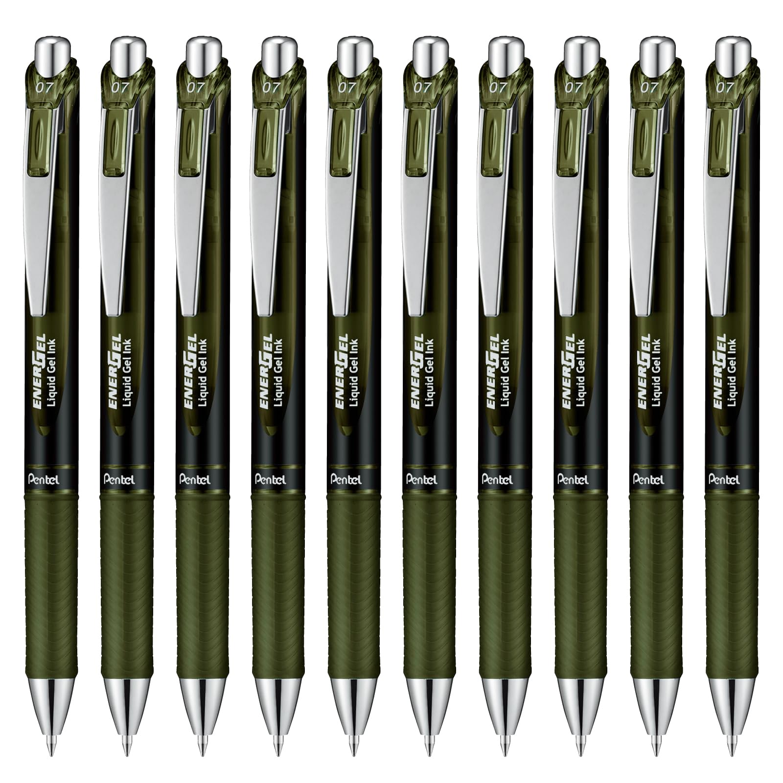 Шариковая ручка Pentel с гелевыми чернилами Energel Retractable 0 Olive Black 10 шт. 0,7 мм BL77A2-KA
Шариковая ручка Pentel с гелевыми чернилами Energel Retractable 0 Olive Black 10 шт. 0,7 мм BL77A2-KA