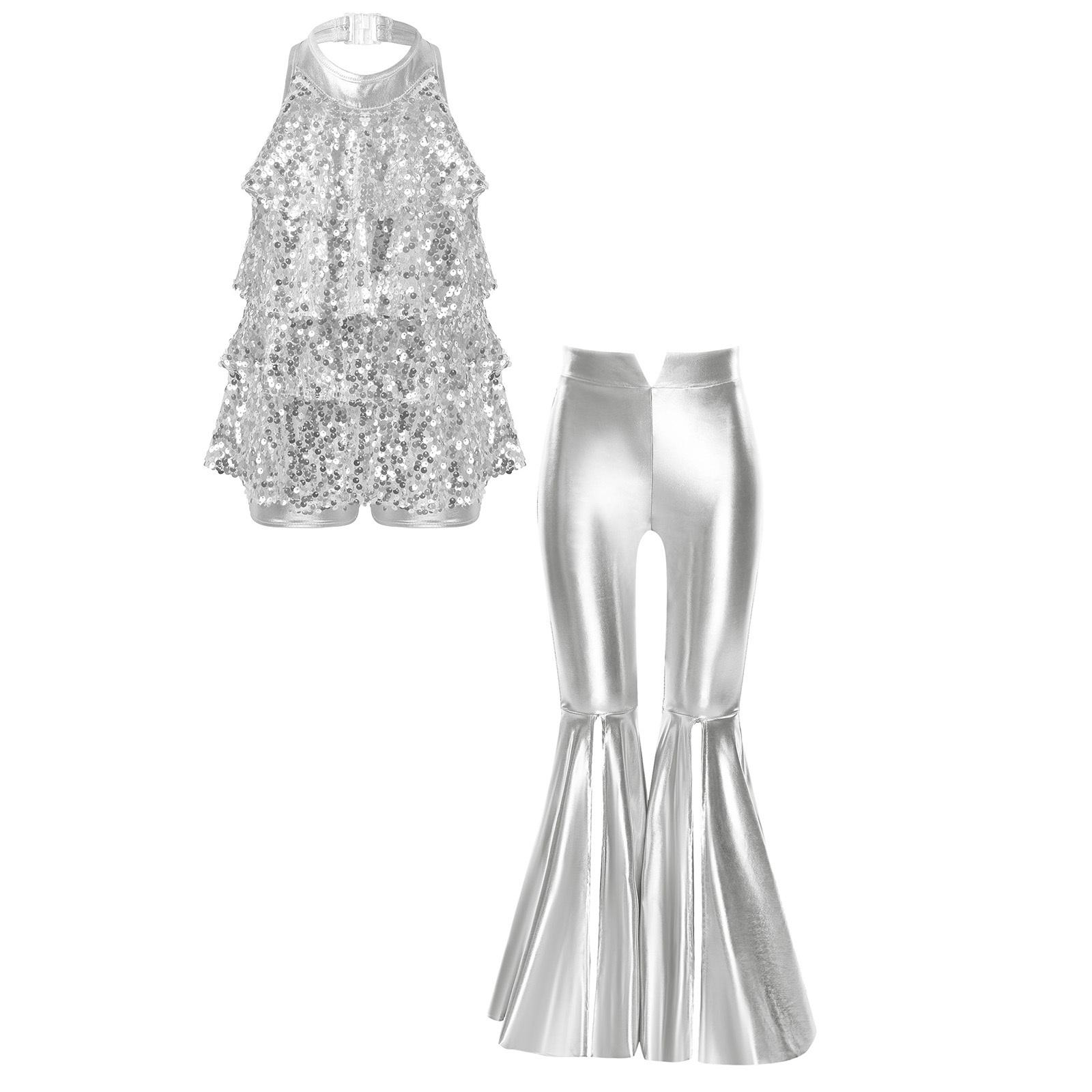 Girls Jazz Dance Halter Backless Shiny Sequins Leotard Split Bell Bottom Metallic Pants 5-6 Years срібний
Girls Jazz Dance Halter Backless Shiny Sequins Leotard Split Bell Bottom Metallic Pants 5-6 Years срібний