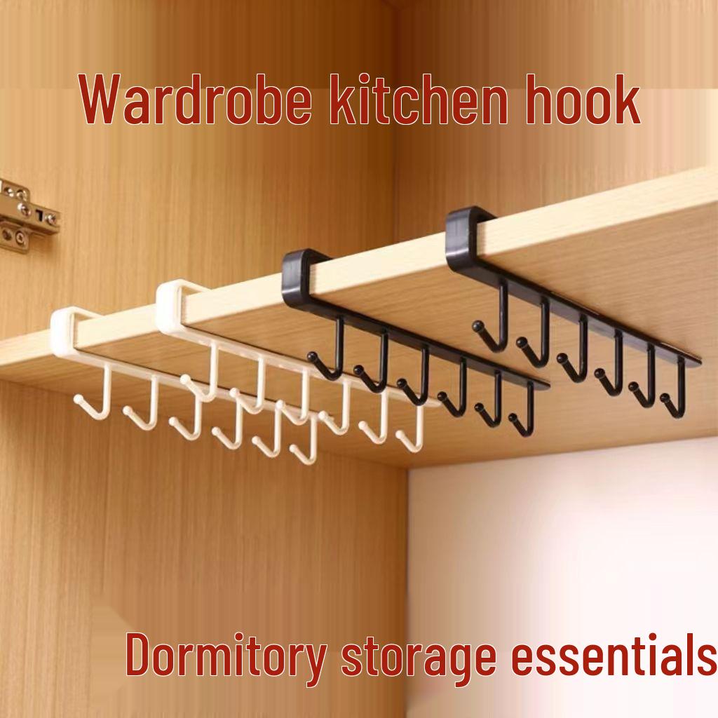 Wrought Iron Six-Hook Hanging Cabinet Rack with Traceless Clips for Kitchen and Closet Organisation чёрный
Wrought Iron Six-Hook Hanging Cabinet Rack with Traceless Clips for Kitchen and Closet Organisation чёрный