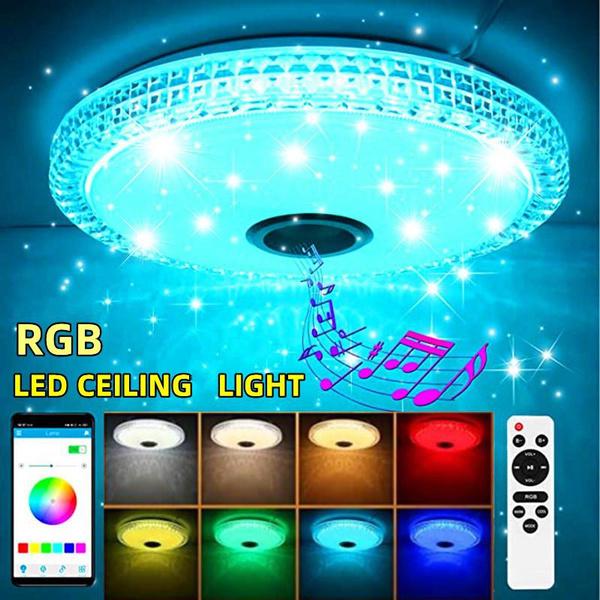 Smart LED Ceiling Light Dimmable RGB Bluetooth Remote Control Music Lamp Acrylic Ceiling Lamp Night Lamp for Family Decorative 30cm
Smart LED Ceiling Light Dimmable RGB Bluetooth Remote Control Music Lamp Acrylic Ceiling Lamp Night Lamp for Family Decorative 30cm