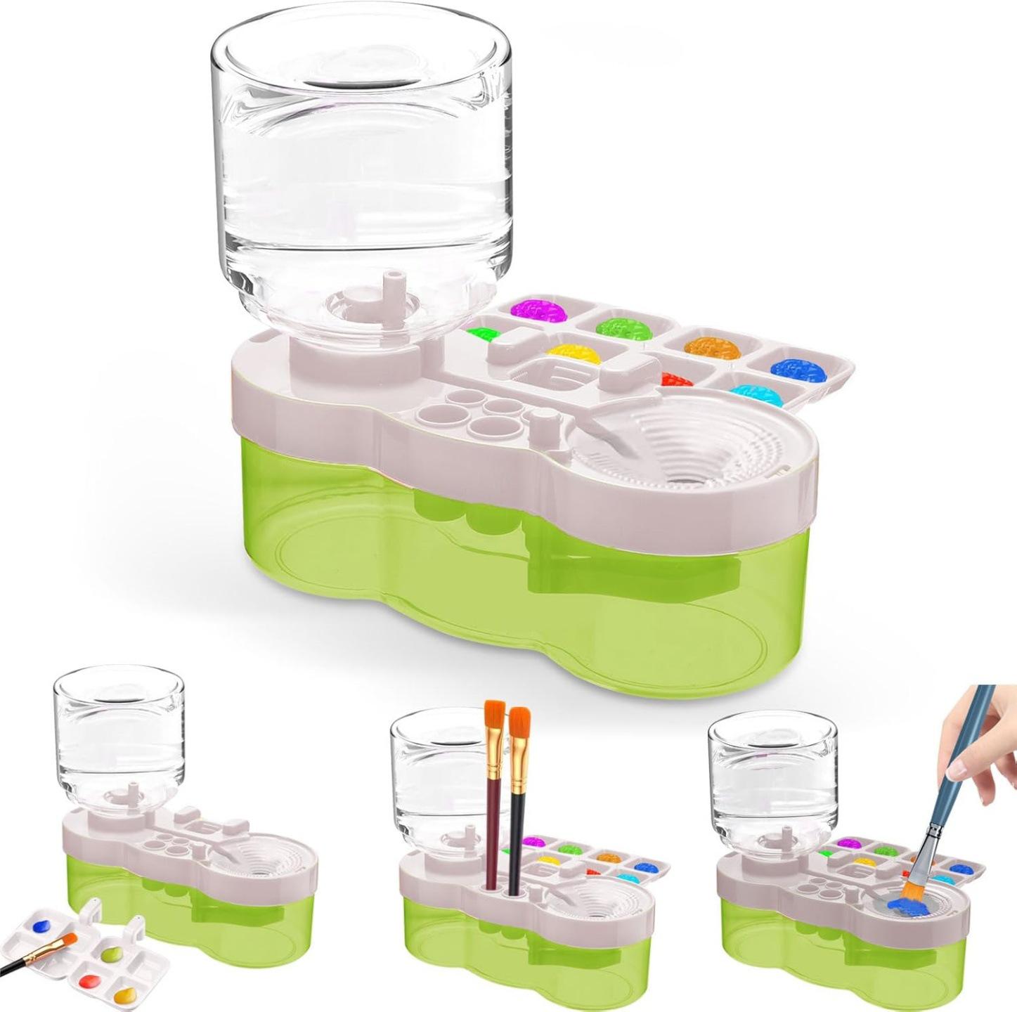 Automatic Water-Changing Paintbrush Cleaner & Holder for Watercolor Art
Automatic Water-Changing Paintbrush Cleaner & Holder for Watercolor Art