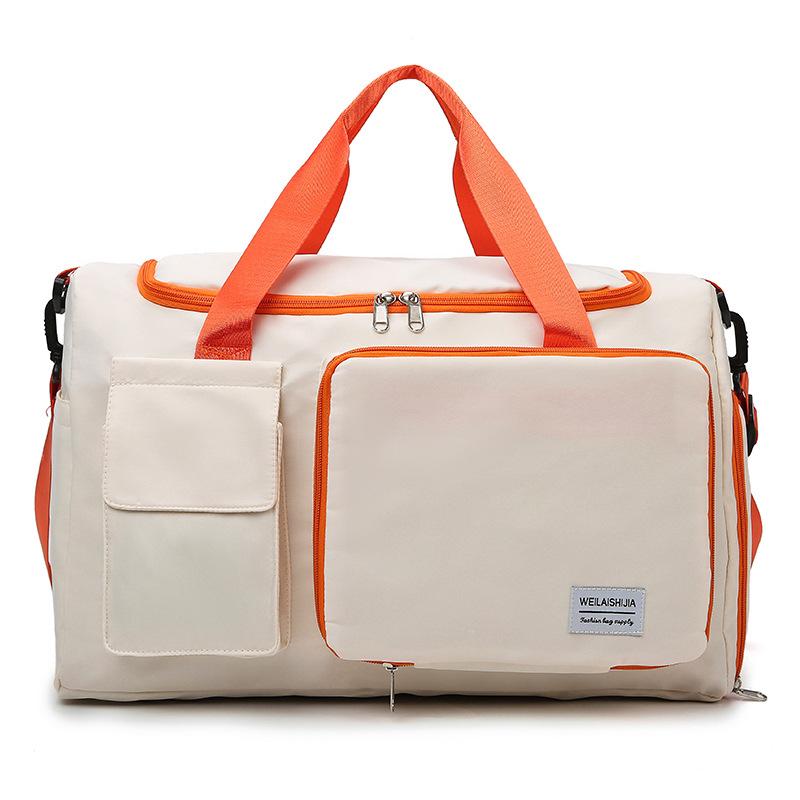 Модная, Свежая и Контрастная Цветовая Спортивная Сумка для Фитнеса для Влажных и Сухих Вещей с Отделением для Обуви, Дорожная Сумка для Коротких Поездок и Отдыха, Может Использоваться для Накрывания Выдвижной Ручки