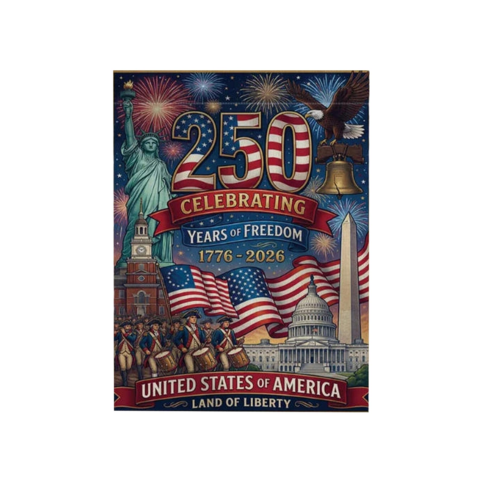 250 Years of Service Garden Flag Single Sided 30X45cm Decorative Outdoor Yard Banner with Patriotic Dog and Flag Design One Size
250 Years of Service Garden Flag Single Sided 30X45cm Decorative Outdoor Yard Banner with Patriotic Dog and Flag Design One Size