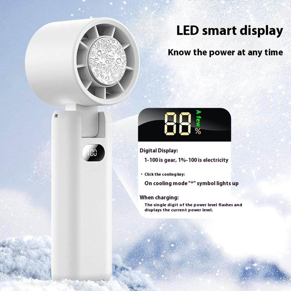 WT21 Handheld Turbo Fan with Ice 100 Speeds Rechargeable Digital Display Foldable Cooling Ice Fan Black
WT21 Handheld Turbo Fan with Ice 100 Speeds Rechargeable Digital Display Foldable Cooling Ice Fan Black