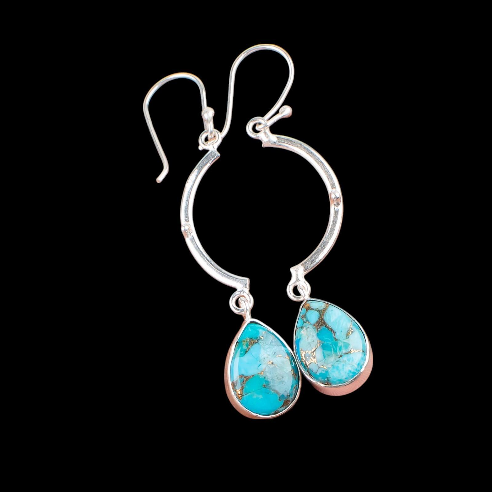 Rare Blue Copper Turquoise Gemstone 925 Sterling Silver Jewelry Earrings 2.60 EE-43-33
Rare Blue Copper Turquoise Gemstone 925 Sterling Silver Jewelry Earrings 2.60 EE-43-33