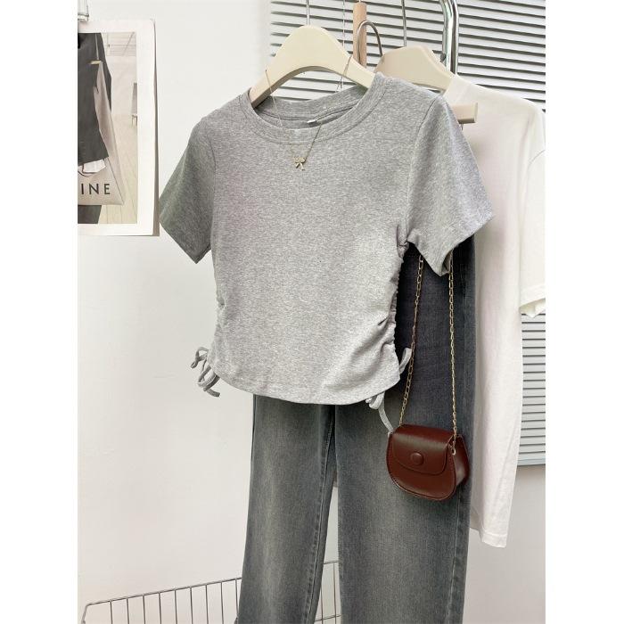 Special Pure Desire Spice Girl Drawstring Short Sleeve T-Shirt Women s Summer New Korean Edition Design Slim Skinny Short Top XL світло-сірого кольору
Special Pure Desire Spice Girl Drawstring Short Sleeve T-Shirt Women s Summer New Korean Edition Design Slim Skinny Short Top XL світло-сірого кольору
