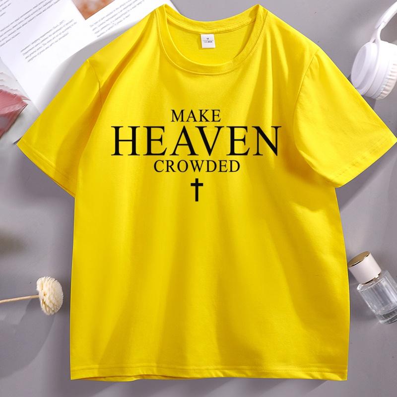 Make Heaven Crowded T Shirt Women Men Christian Faith Tshirt Casual Short Sleeve Tshirt Religious Bible Verse Tees 4XL
Make Heaven Crowded T Shirt Women Men Christian Faith Tshirt Casual Short Sleeve Tshirt Religious Bible Verse Tees 4XL