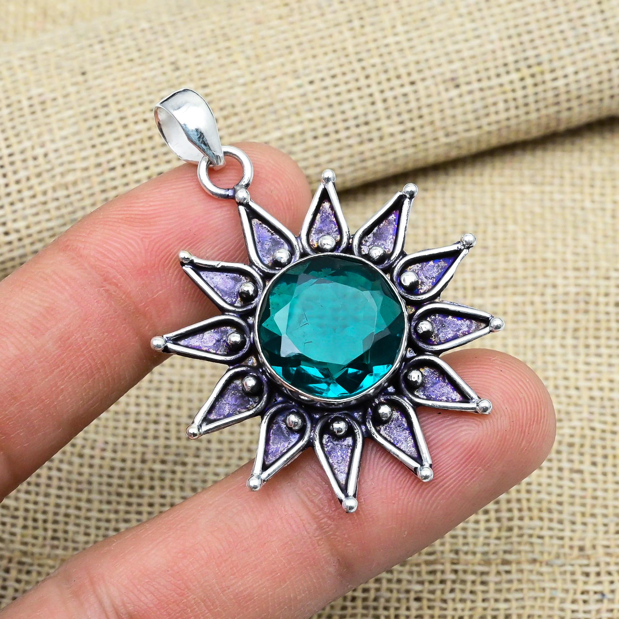 Indicolite Tourmaline Gemstone Jewelry Handmade 925 Sterling Silver Pendant For Mother Gift 1.96 Inches синій
Indicolite Tourmaline Gemstone Jewelry Handmade 925 Sterling Silver Pendant For Mother Gift 1.96 Inches синій