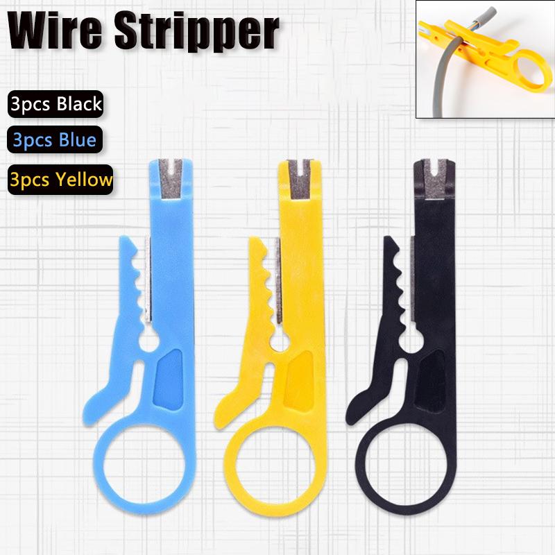 3pcs black/blue/yellow portable wire stripping pliers small wire stripping knife wire cutting tool network cable crimping pliers Yellow 1PC
3pcs black/blue/yellow portable wire stripping pliers small wire stripping knife wire cutting tool network cable crimping pliers Yellow 1PC