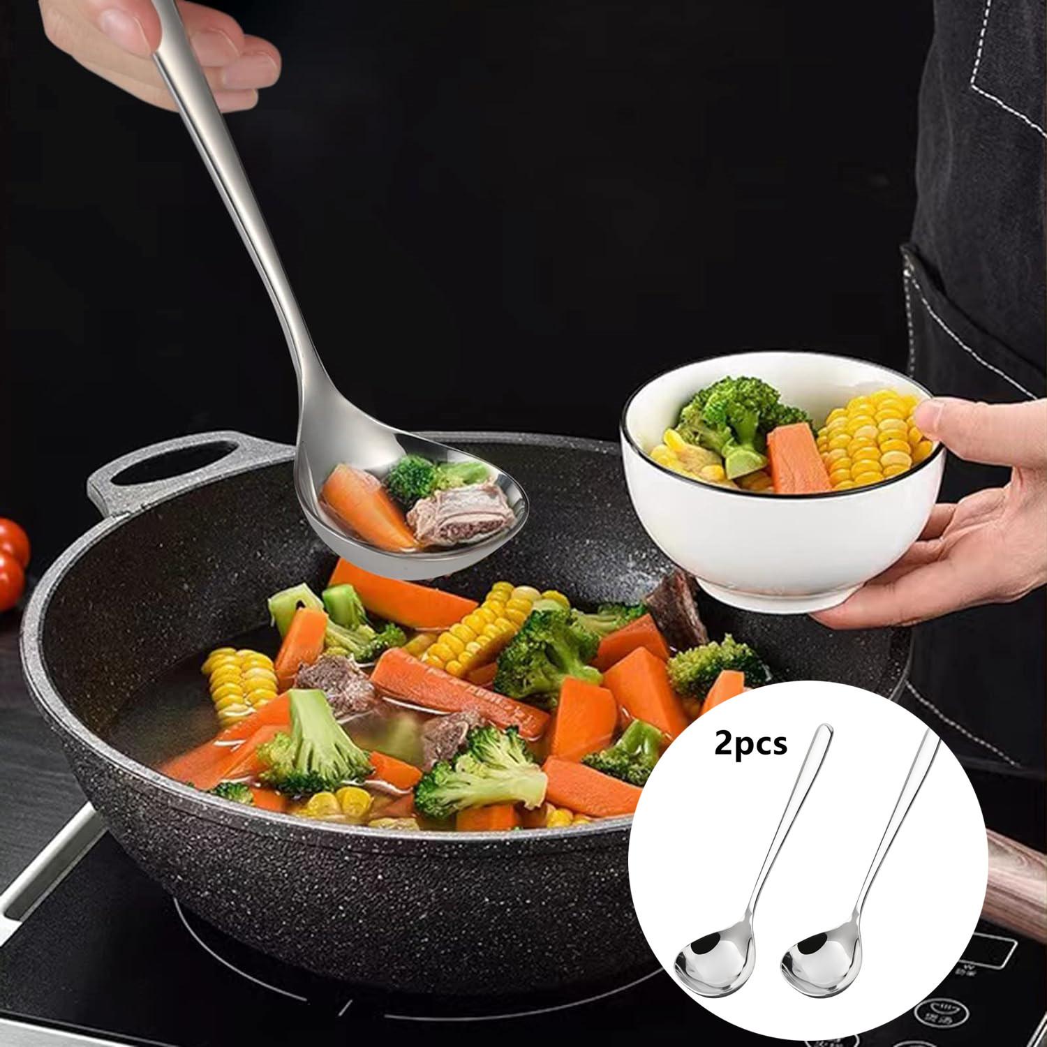 2pcs Kitchen Ladles Spoons, Slotted Colander Spoons, Stainless Steels Cooking Spoons, Kitchenwares 2pcs срібний
2pcs Kitchen Ladles Spoons, Slotted Colander Spoons, Stainless Steels Cooking Spoons, Kitchenwares 2pcs срібний