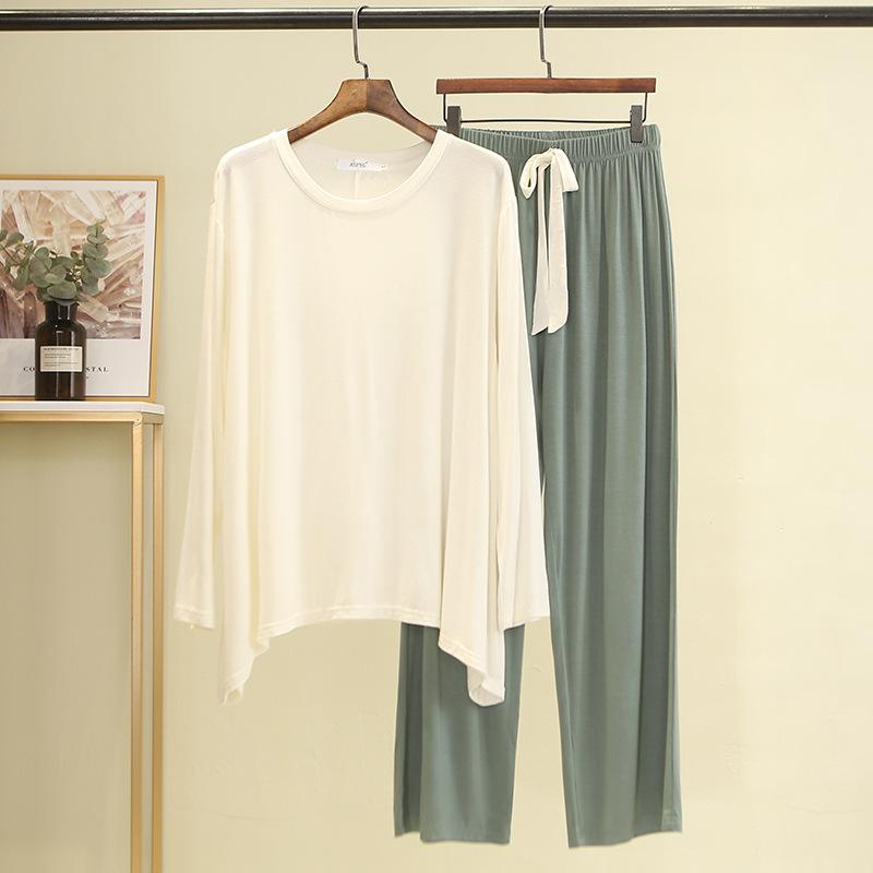 Комплект домашней одежды из 2 предметов из модала с контрастными цветами, футболки с длинными рукавами и широкие брюки для женщин, свободные пижамные комплекты для улицы, удобная одежда 2XL
Комплект домашней одежды из 2 предметов из модала с контрастными цветами, футболки с длинными рукавами и широкие брюки для женщин, свободные пижамные комплекты для улицы, удобная одежда 2XL
