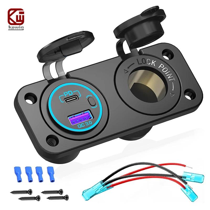 12-24 В USB-розетка Панель розеток QC3.0 и PD 3.0 USB-розетка для быстрой зарядки с кнопочным переключателем для автомобиля, мотоцикла, лодки, морского автофургона
12-24 В USB-розетка Панель розеток QC3.0 и PD 3.0 USB-розетка для быстрой зарядки с кнопочным переключателем для автомобиля, мотоцикла, лодки, морского автофургона