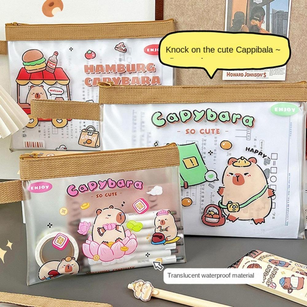 Мультяшная косметичка Capybara A4 Прозрачная сумка для документов Водонепроницаемая сумка для файлов Capybara School
Мультяшная косметичка Capybara A4 Прозрачная сумка для документов Водонепроницаемая сумка для файлов Capybara School