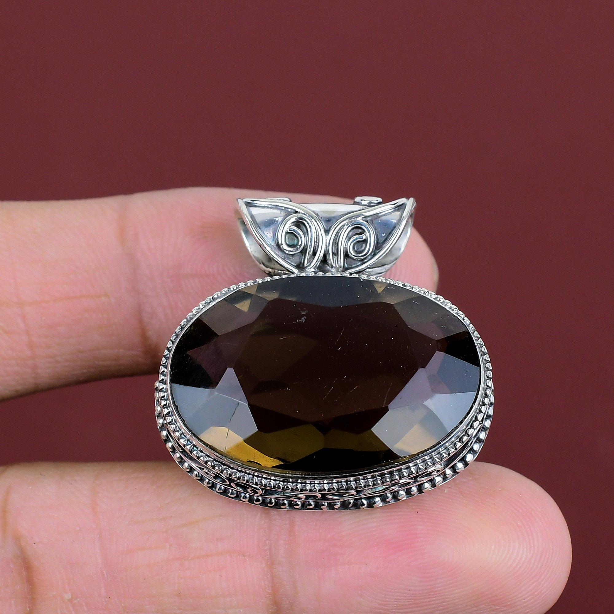 Faceted Smoky Quartz Pendant Vintage Gemstone Pendant Statement Jewelry 925 Sterling Silver Pendant Handmade Brand New Pendant Gifts For Her
Faceted Smoky Quartz Pendant Vintage Gemstone Pendant Statement Jewelry 925 Sterling Silver Pendant Handmade Brand New Pendant Gifts For Her