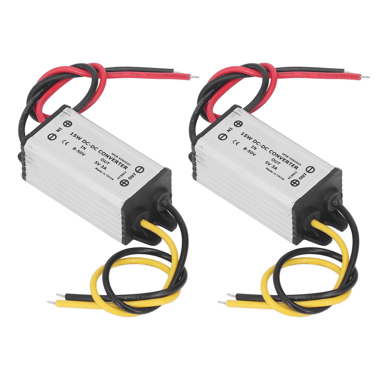 2 Pcs Voltage Buck Converter DC 850V to 5V 3A 15W Voltage Regulator for Car Ship Yacht Railway
2 Pcs Voltage Buck Converter DC 850V to 5V 3A 15W Voltage Regulator for Car Ship Yacht Railway