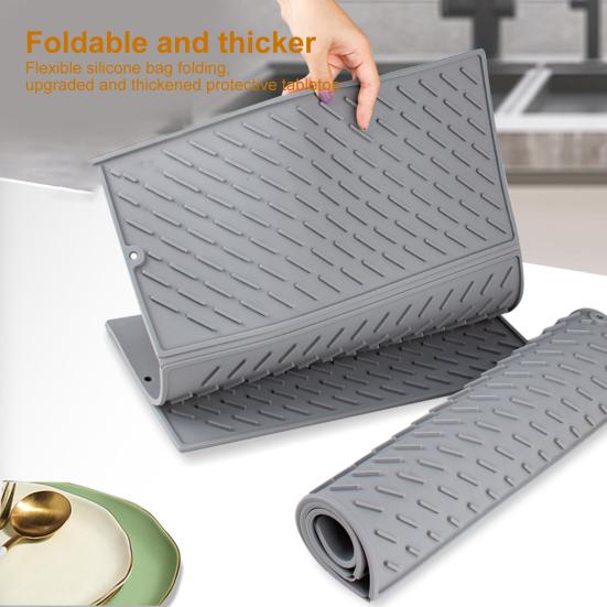 Складной силиконовый коврик для слива, многоразовый, термостойкий, противоскользящий, легкоочищаемый, герметичный, для кухонной стойки, мойки, бара, бутылок, чашек, посуды, коврик для сушки серый
Складной силиконовый коврик для слива, многоразовый, термостойкий, противоскользящий, легкоочищаемый, герметичный, для кухонной стойки, мойки, бара, бутылок, чашек, посуды, коврик для сушки серый