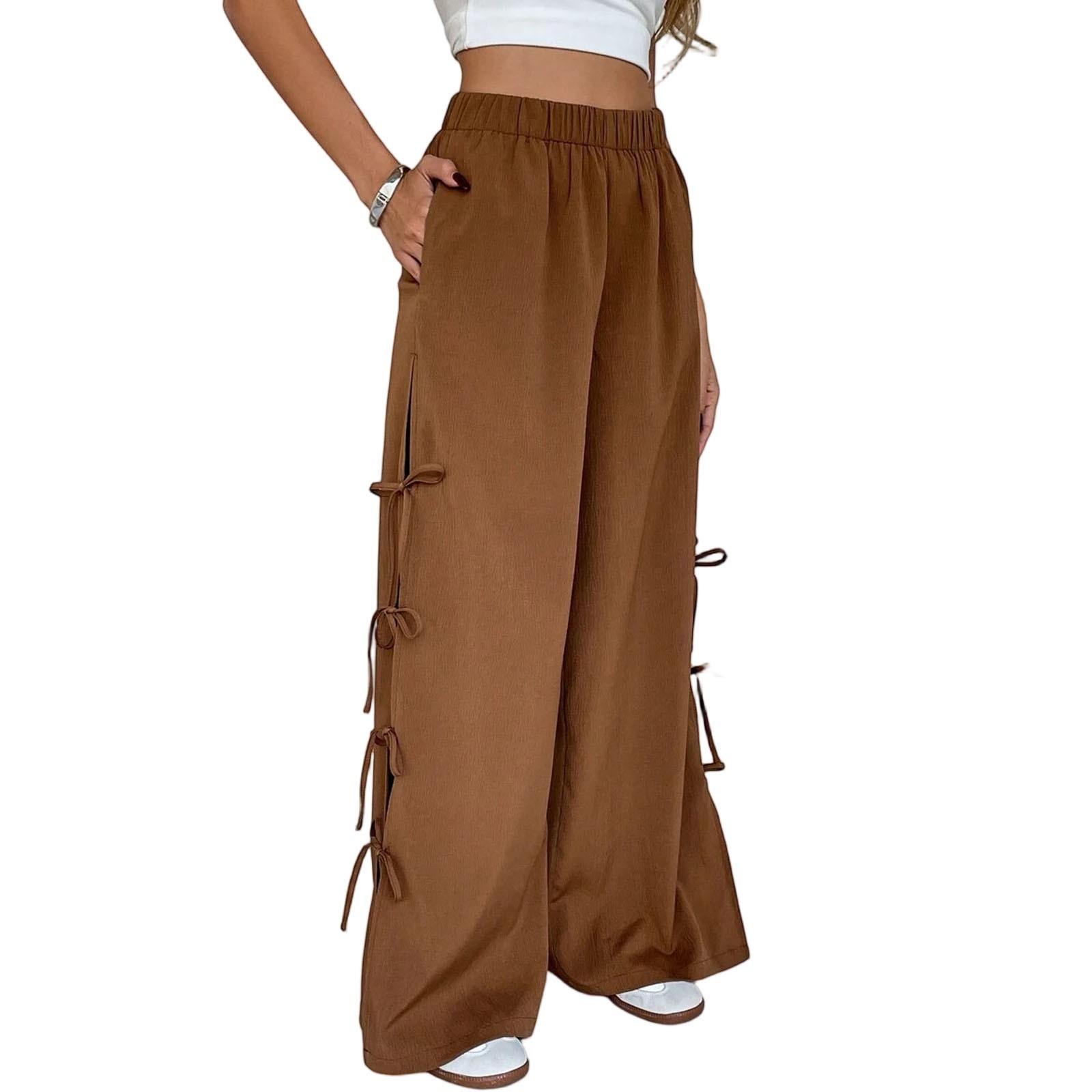 Women s Summer Casual Long Pants Solid Color Elastic Waist Wide Leg Pants L кавовий
Women s Summer Casual Long Pants Solid Color Elastic Waist Wide Leg Pants L кавовий